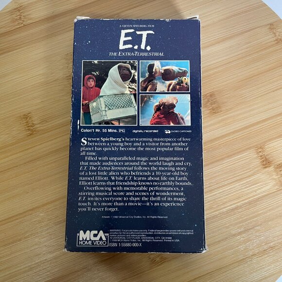 Vintage E.T. The Extra-Terrestrial VHS MCA Green Flap 1988 Video Cassette Tape - Picture 4 of 11